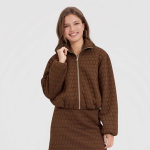 Women's Quilted Zip-Front Bomber Jacket - A New Day™ - 1 of 4