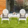 Tangkula 2PCS Wooden Classic Adirondack Chair Lounge Chair Outdoor Patio White - 3 of 4