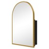 PexFix 39.4" x 24.5" Arched Gold Bathroom Medicine Cabinet with Mirror Metal Framed Wall Mounted Recessed Cabinets for Bathroom Vanity with 2 Shelves - 4 of 4