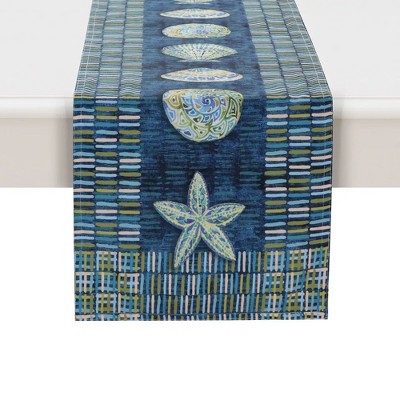 Laural Home Embellished Shells Rectangle Table Runner