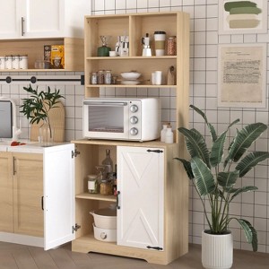 LunaLulinlk 3-Tier Modern Kitchen Cabinet, Freestanding, Kitchen Pantry Storage Cabinet for Kitchen, Dining Room - 1 of 4
