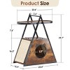 Cat House Indoor,Wooden Cat Condo Tower With Shelves Black Vintage Modern Cat Furniture-Cuddlewood - 4 of 4