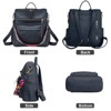 Infurnic Backpacks PU Leather Backpack Purse For Women Convertible Ladies Fashion Casual Large School Shoulder Bags, Coffee Brown, 5.5"*13.4"*12.6" - 2 of 4