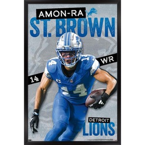 Trends International NFL Detroit Lions - Amon-Ra St. Brown 24 Framed Wall Poster Prints - 1 of 4