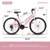 VASIP 24''Mountain Bike for Adults & Teens,21-Speed Gears & Dual V-Brakes, Durable Carbon Steel Frame,Pink - 2 of 4