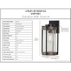 Urban Ambiance Luxury Farmhouse Outdoor Wall Sconce 14.5''H x 7.375''W,  Midnight Black Finish,  Newark Collection, UHP1351 - 3 of 4