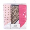 Hudson Baby Infant Girl Cotton Rich Hooded Towels, Leopard, One Size - 2 of 2