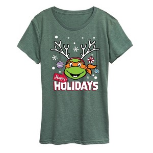 Women's - Teenage Mutant Ninja Turtles - Happy Holidays Short Sleeve Graphic T-Shirt - 1 of 4