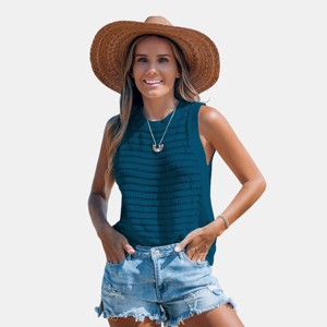Women's Breezy Open Knit Tank Cover-Up for Beach Days - Cupshe - 1 of 4