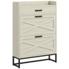 HOMCOM Slim Shoe Cabinet, Industrial Entryway Shoe Storage Cabinet with 2 Flip Drawers, Adjustable Shelves, Top Drawer for 12 Pairs - 4 of 4