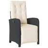 vidaXL Reclining Patio Chairs 2 pcs with Footrest Black Poly Rattan - 4 of 4