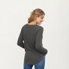 Anna-Kaci Women's Long Sleeve V-Neck Knit Top with Curved Hem and Relaxed Fit - 3 of 4