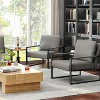 Hooseng Modern Accent Chair Set of 2, Armchairs with PU Leather Upholstery, Single Upholstered Sofa Chair, Ergonomic Lounge Living Room Chair for 2 - 4 of 4