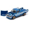 Datsun Pandem 620 Pickup Truck #66 Blue Metallic with White Stripes and Graphics 1/64 Diecast Model Car by Pop Race - 2 of 4
