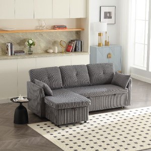 CAVINAS Modular L-Shaped Sofa, Modular 3 Seater Sofa with Reversible Chaise Lounge, Sofa Bed, Sleeper Sofa, Sofa Combination with Storage Seats - 1 of 4