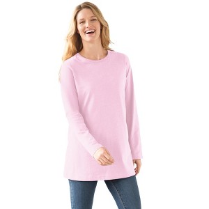 Woman Within Perfect Long-Sleeve Crewneck Tee - 1 of 4
