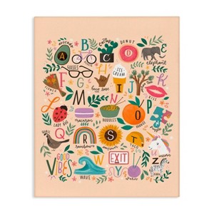 Stupell Industries 15"x10" Whimsical Kids' Alphabet Playful ABC Illustrations Everyday Items Wall Art Unframed - 1 of 4