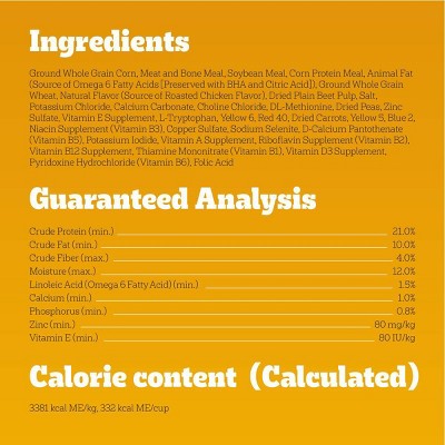 Pedigree Adult Roasted Chicken & Vegetable Flavor Dry Dog Food, 18 lbs