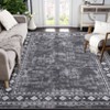 Washable Modern Bordered Rug Non Slip Low Pile Rug Soft Contemporary Throw Floor Cover Foldable Indoor Carpet for Living Room Bedroom Playroom - 2 of 4