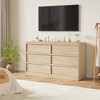 Garvee 6 Drawer Dresser for Bedroom, Natural Double Dresser Organizer with Concave Handles, Modern Chest of Drawers for Bedroom, Living Room, Nursery - 3 of 4