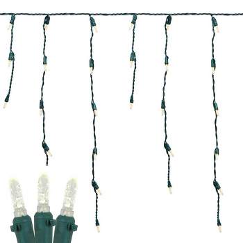 Novelty Lights M5 LED Icicle Lights on Green Wire 150 Bulbs