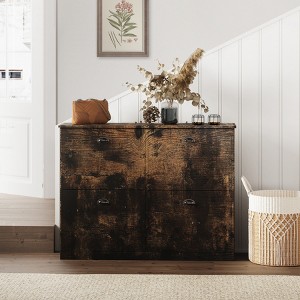 GDFStudio Zinnia Modern 40.3'' Shoe Rack with 4 Flip-Top Drawers - 1 of 4