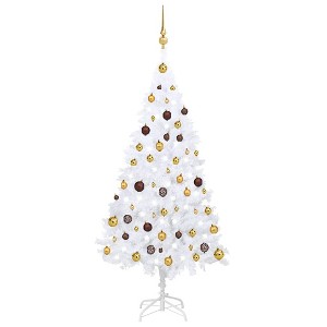 Artificial Pre-lit Christmas Tree with Ball Set White 59.1" PVC - 1 of 4