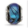 Black Bow Jewelry Blue Dichroic Glass Sterling Silver Bead Charm - 3 of 4