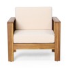 FATMOON Modern Outdoor Acacia Wood Club Chairs with Comfortable Foam Cushions, Perfect for Patio, Garden, or Balcony - 4 of 4