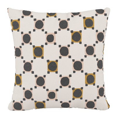 18" x 18" Outdoor Throw Pillow Claude Block Blush Mustard - Skyline Furniture