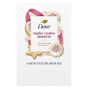 Dove Beauty Limited Edition Holiday Treat Bar Soaps - Sugar Cookie Sprinkle - 15oz/4pk - 1 of 4