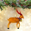 Italian Ornaments 5.0 Inch Plaidrick Frostbell Reindeer Antlers Tree Ornaments - 2 of 4