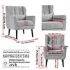 MYINDA Modern Accent Chair,Chenille Arm Chairs for Living Room,Comfy Soft Padded Lounge Chair in Small Space,Olive Green - 2 of 4