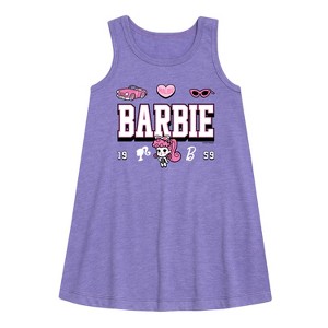 Girls' - Barbie - Barbie Jersey Graphic Sleeveless Aline Dress - 1 of 2