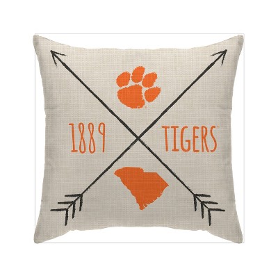 NCAA Clemson Tigers Cross Arrow Decorative Throw Pillow
