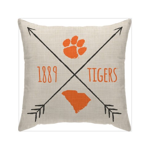 Ncaa Clemson Tigers Cross Arrow Decorative Throw Pillow : Target
