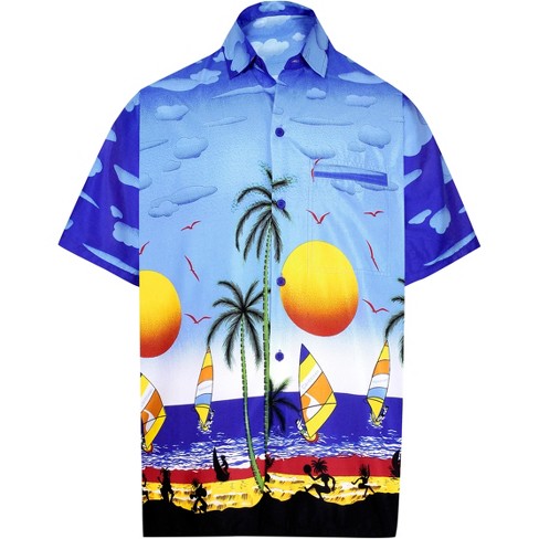 LA LEELA Mens Hawaiian Shirts Short Sleeve Button Down Shirt Men's Casual Shirts Holiday Tropical Beach Party Shirts for Men Funny - image 1 of 4