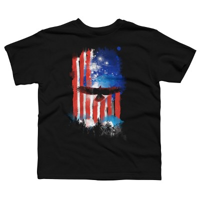 Boy's Design By Humans July 4th American Eagle Sky By kharmazero T-Shirt