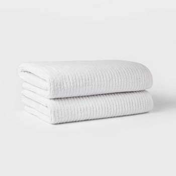 2pk Quick Dry Ribbed Bath Towel Set - Threshold