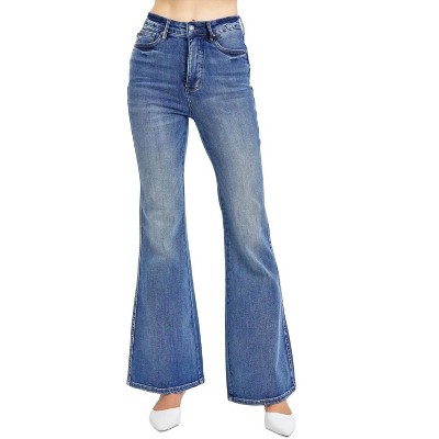 Women's Tummy Control Contrast Wash Flare Jeans - Judy Blue
