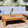 5-Piece Outdoor Patio Wood Sectional Sofa Set with Cushions,Acacia Wood X-Back Seating Group with Ottoman And Tea Table-Maison Boucle - 3 of 4