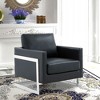 Lincoln Leather Accent Chair with Chrome Steel Frame - 2 of 4