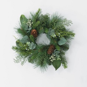 Sullivans Artificial Mix Pine and Eucalyptus Wreath - 1 of 3