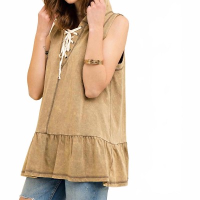 Women's Washed Hooded Top - entro