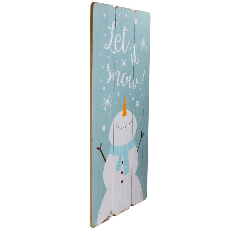 Northlight 24" Wooden 'Let It Snow' Snowman Hanging Christmas Wall Sign, 3 of 5