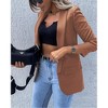 Coolmee Women's Blazer Fall Business Casual Oversized Long Sleeve Button Open Front Suit Jackets Work Clothes Pockets - 2 of 4