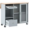 NicBex Mobile Kitchen Island Cart Kitchen Carts on Wheels with Storage, 2 Drawers, Adjustable Shelf and 1 Flip Cabinet Door for Kitchen - 4 of 4