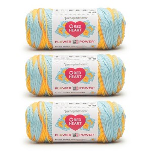 Red Heart All in ONE Flower Power Yarn 3 Pack-Hilo De Calendula - 1 of 4