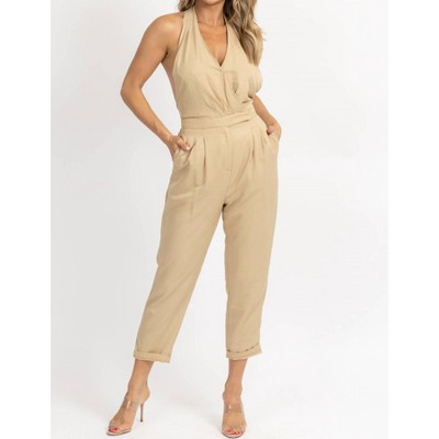 Women's HALTERNECK OPEN BACK JUMPSUIT - DO+BE