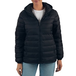 Alpine Swiss Eva Womens Hooded Puffer Jacket Down Alternate Coat Warm Water-Resistant Packable Winter Outerwear Zip Pockets - 1 of 4
